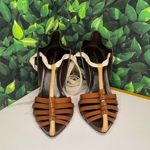 YVES SAINT LAURENT LACE UP HEELS 100% AUTHENTIC YSL SAINT LAURENT SHOES